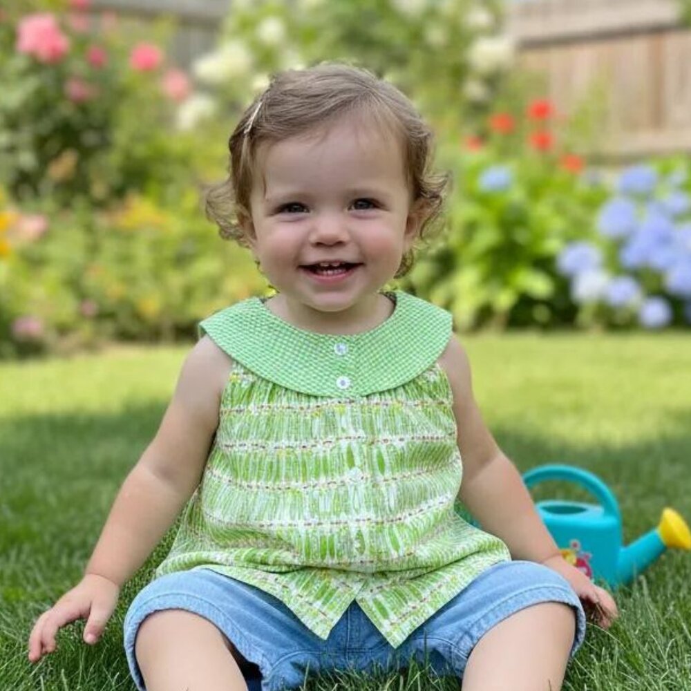DPAM Pea-Pod and Gingham Sleeveless Top 18-24 Months